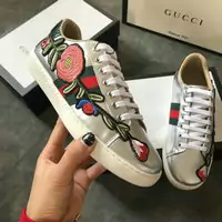 baskets paire de chaussures gucci femmes cowhide embroidery silver